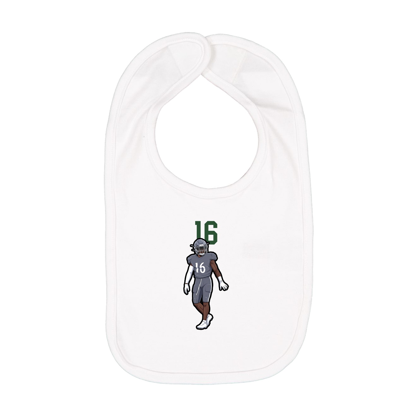 Infant Bib — Number Top in White