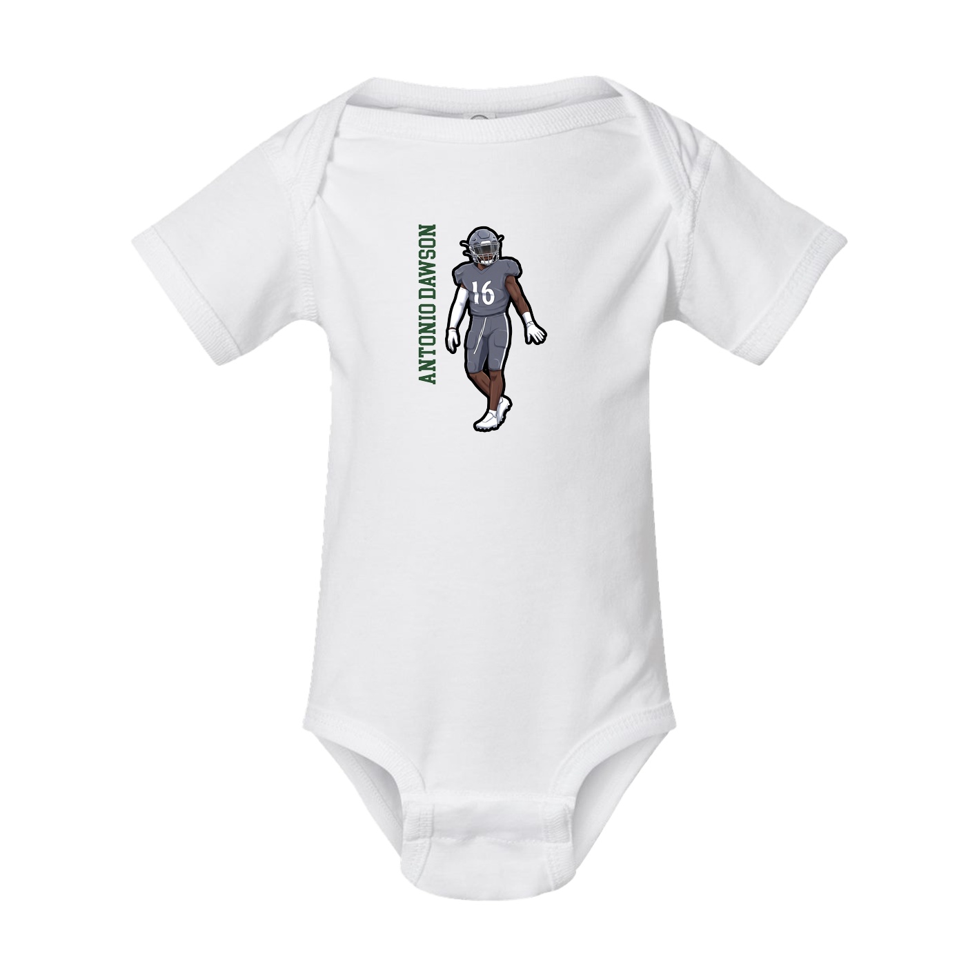 Baby Onesie — Name Vertical in White