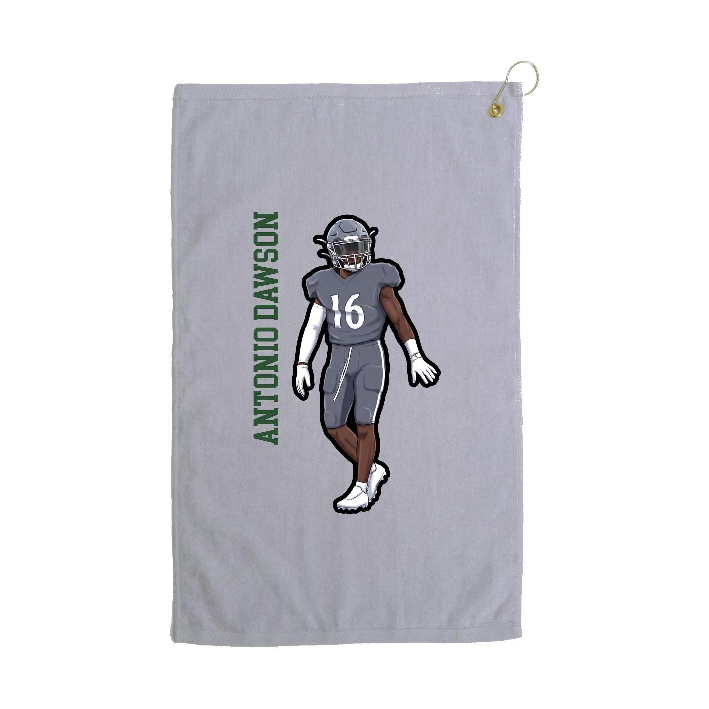 Golf Towel — Name Vertical in Grey