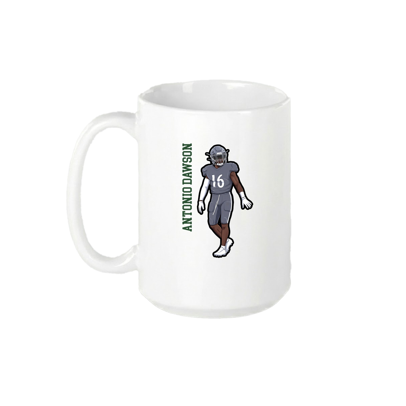 15oz Coffee Mug — Name Vertical in White