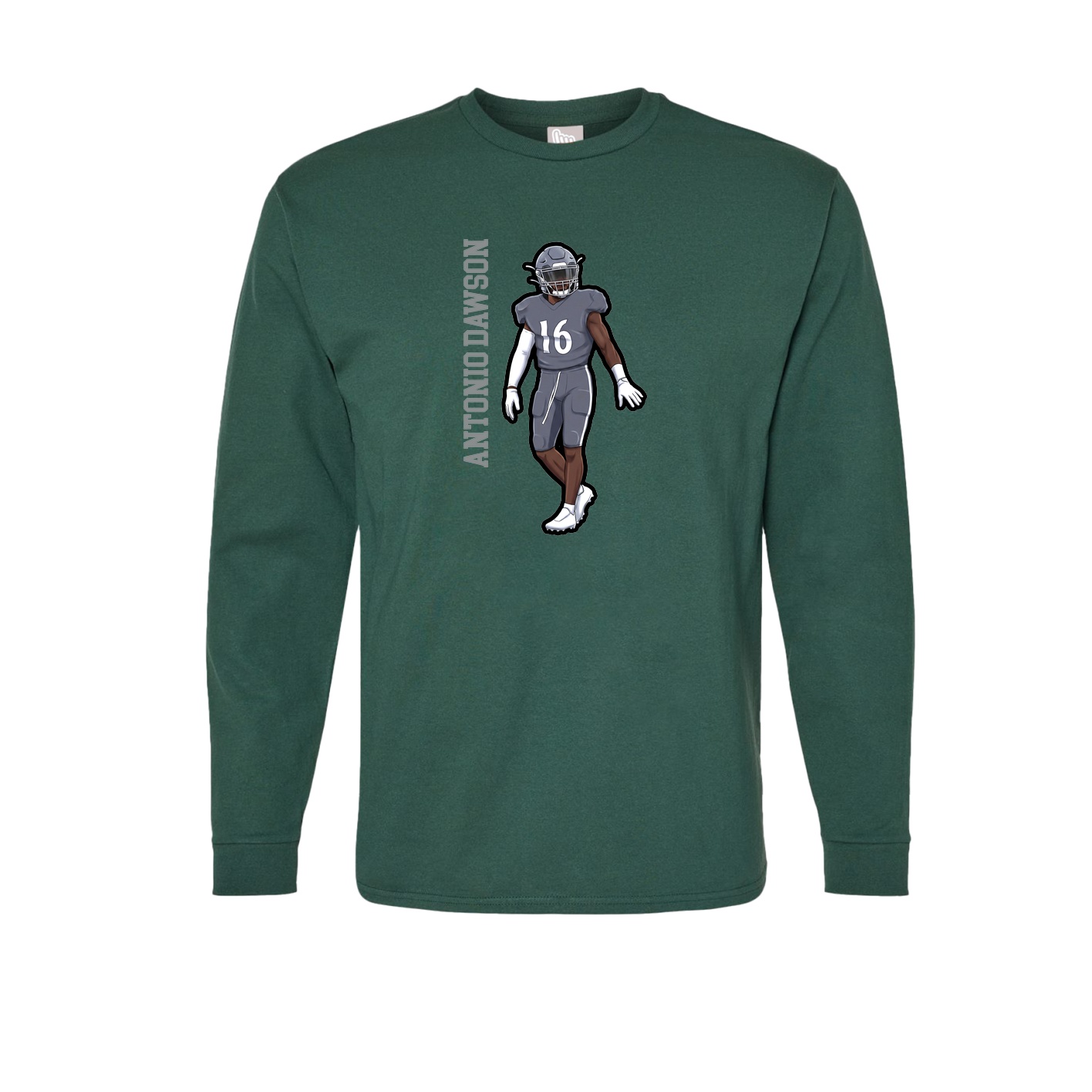 Long Sleeve Tee — Name Vertical in Green