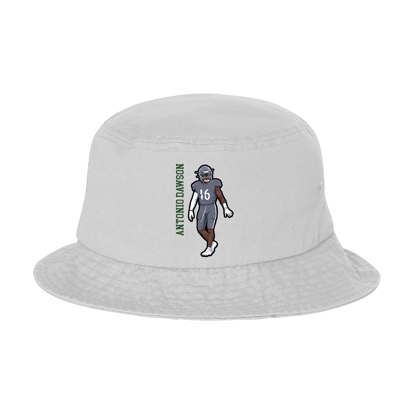 Bucket Cap — Name Vertical in White