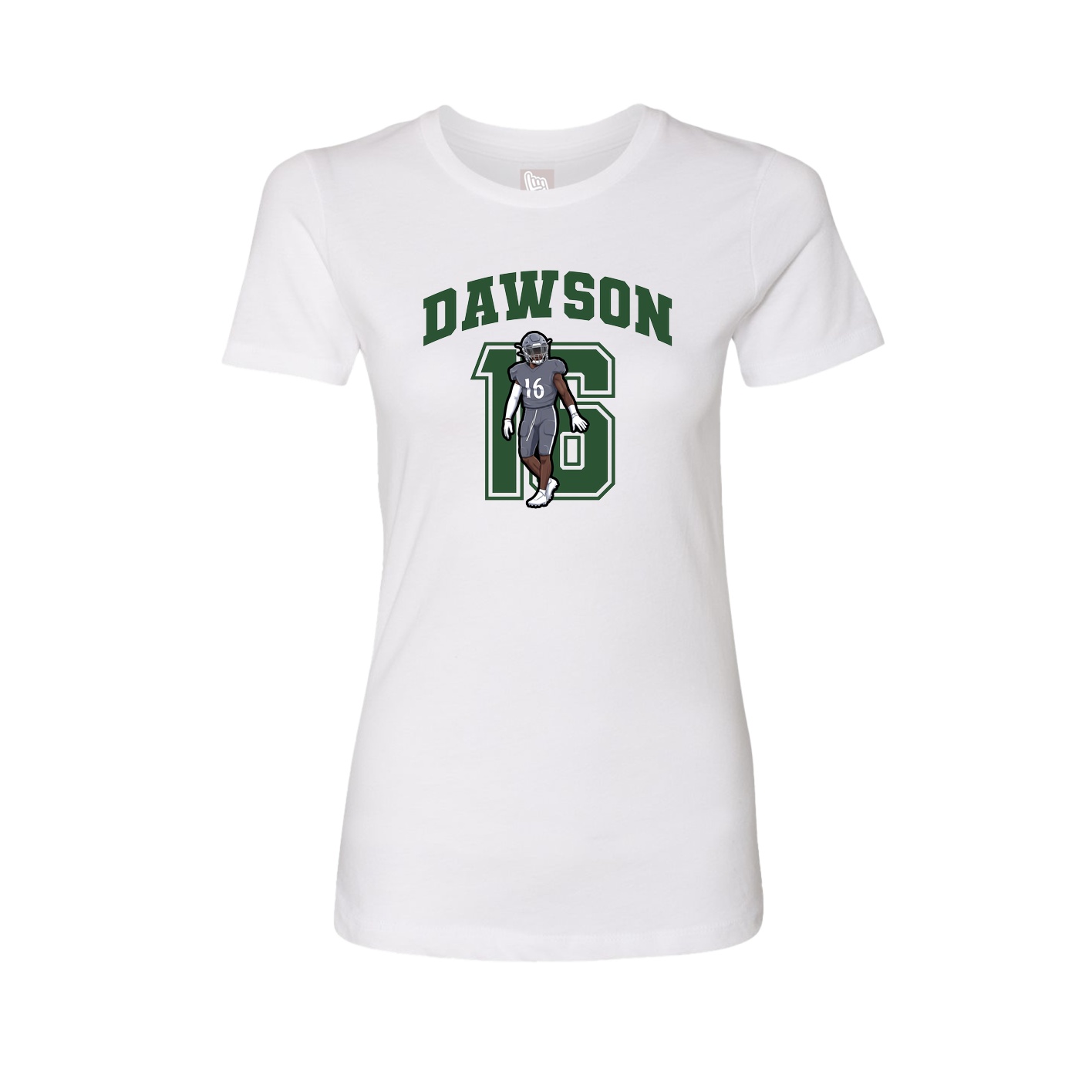 Fitted Women's Tee — Number in White