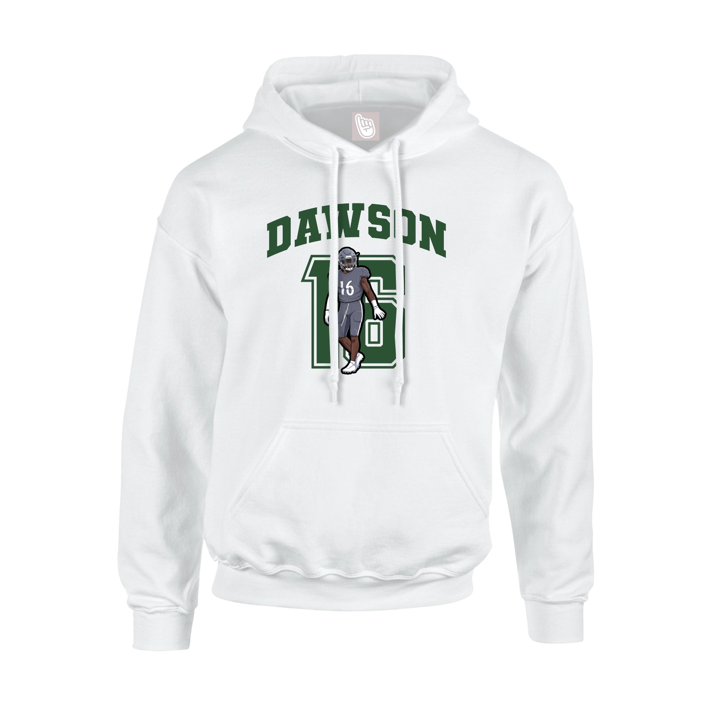 Youth Hoodie — Number in White