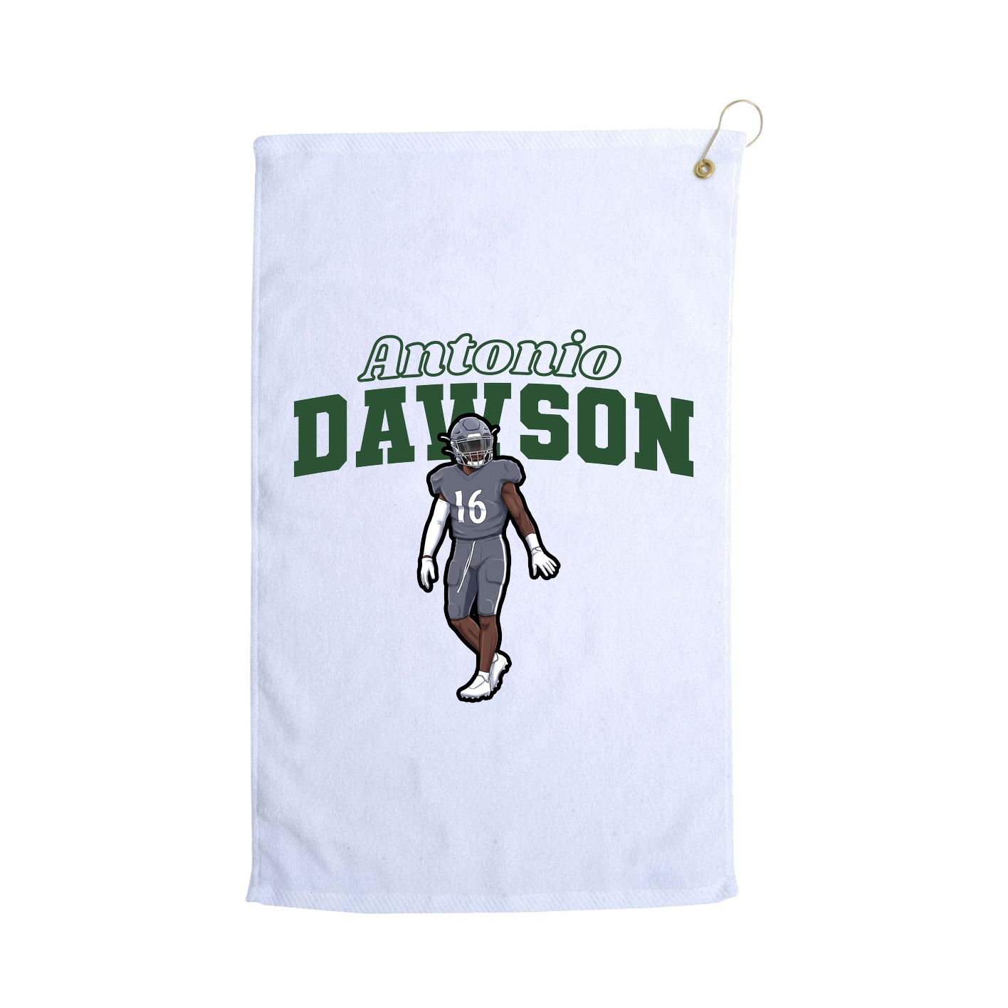 Golf Towel — Name Arch in White