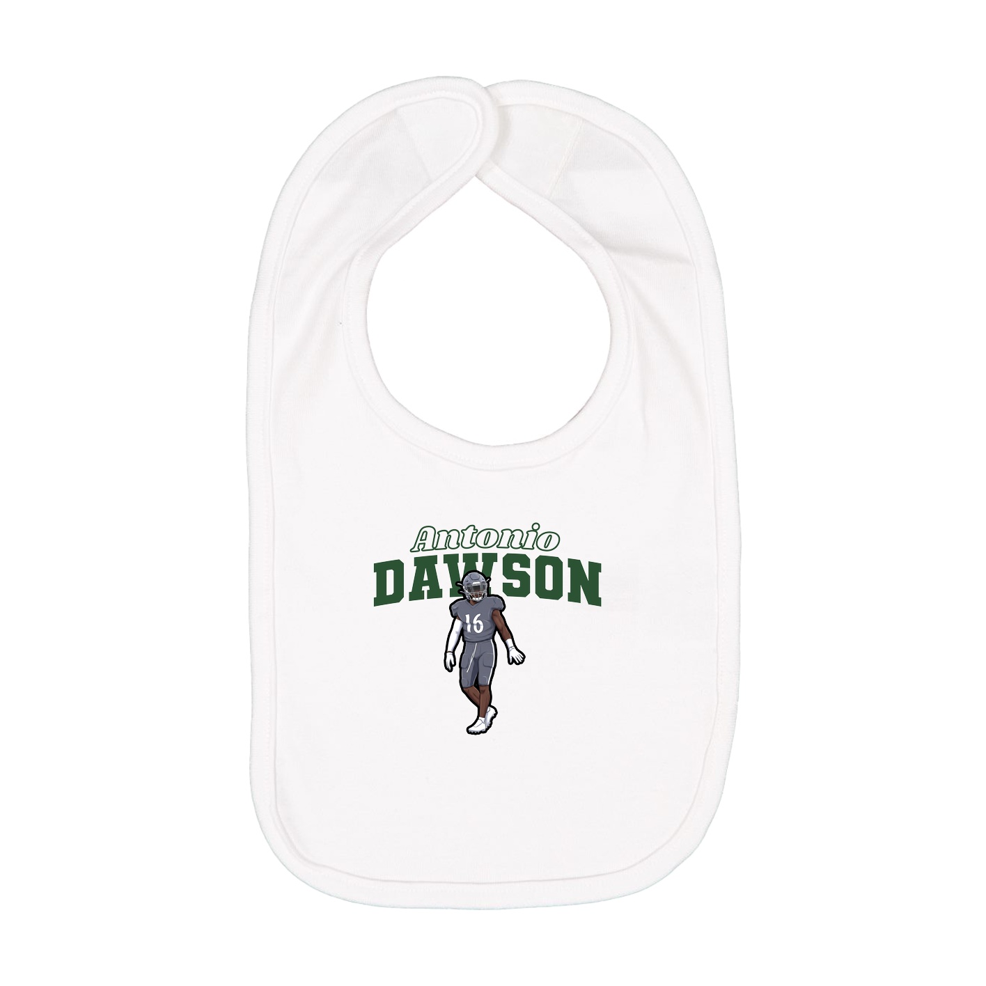 Infant Bib — Name Arch in White