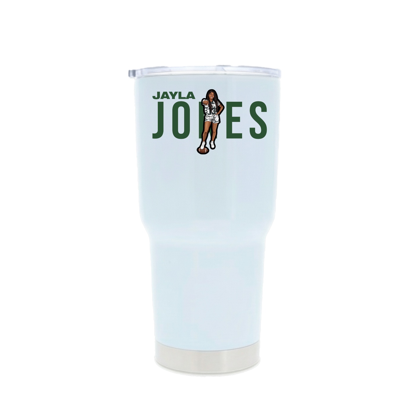 30oz Stainless Steel Tumbler — Player Name in White