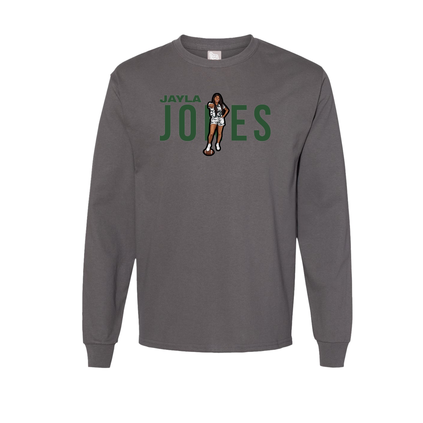 Long Sleeve Tee — Player Name in Grey
