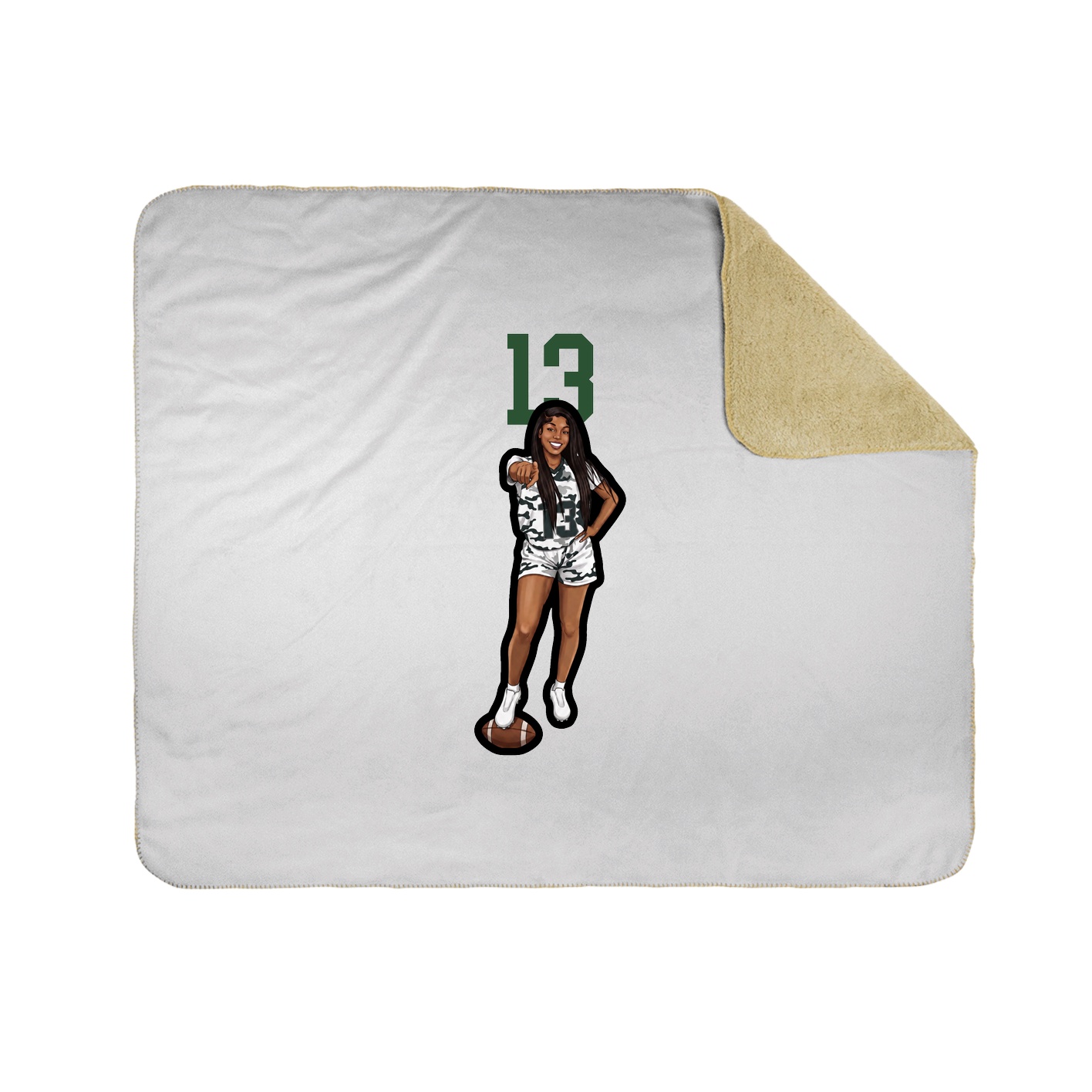 Throw Blanket — Number Top in White