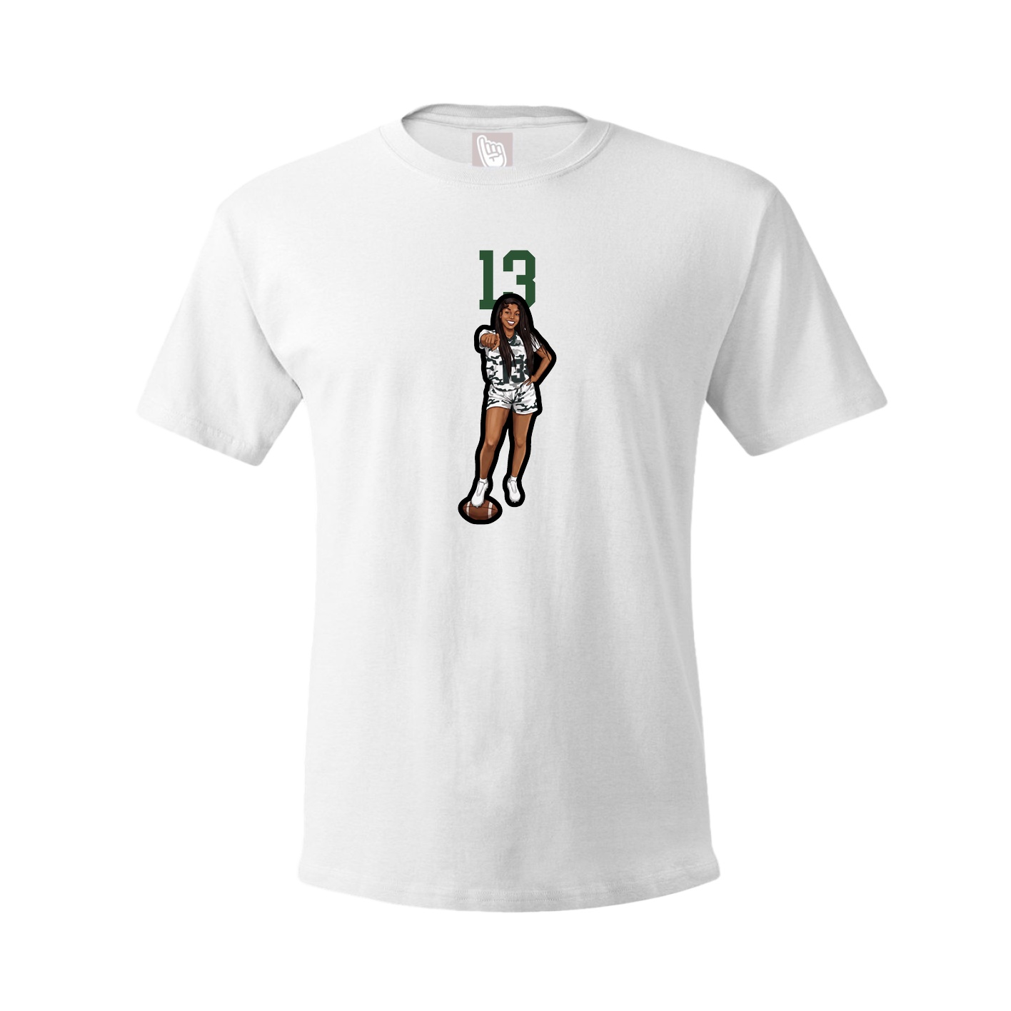 Youth Tee — Number Top in White