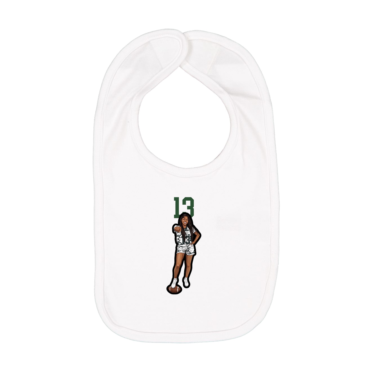Infant Bib — Number Top in White