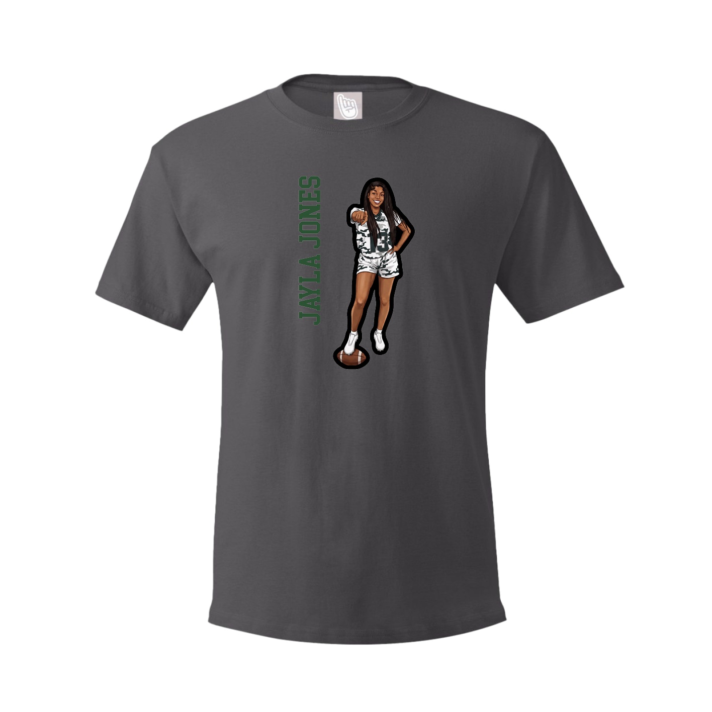 Tee — Name Vertical in Grey