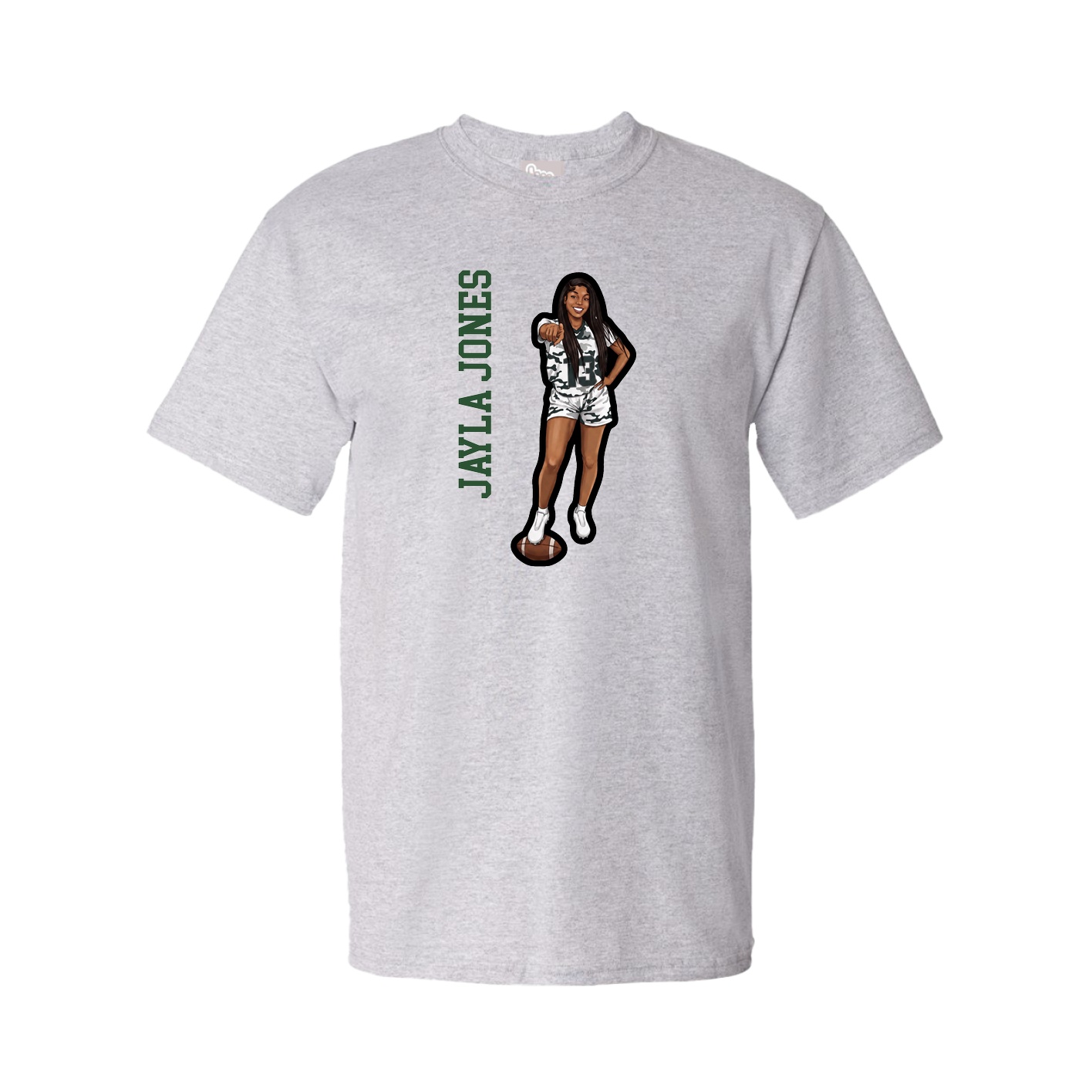 Youth Tee — Name Vertical in Grey
