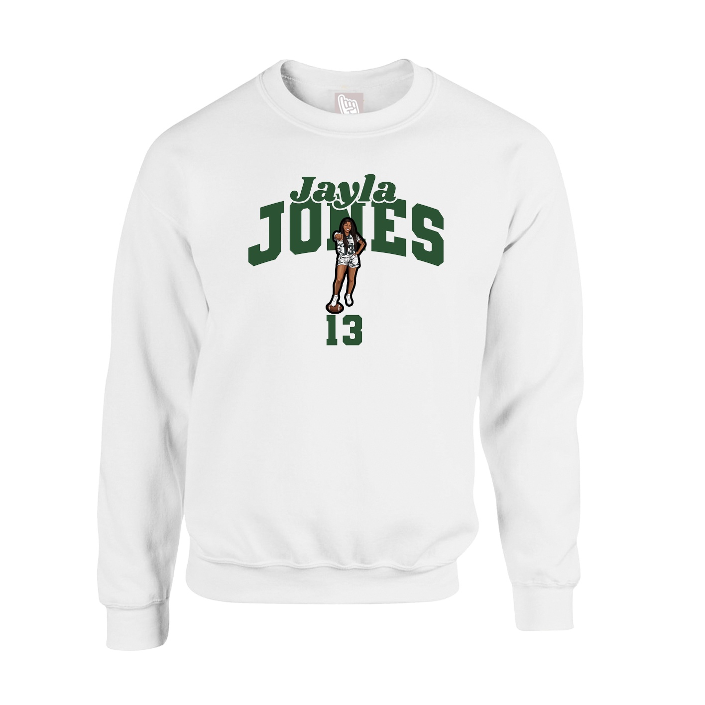 Fleece Crew — Signature Arch in White