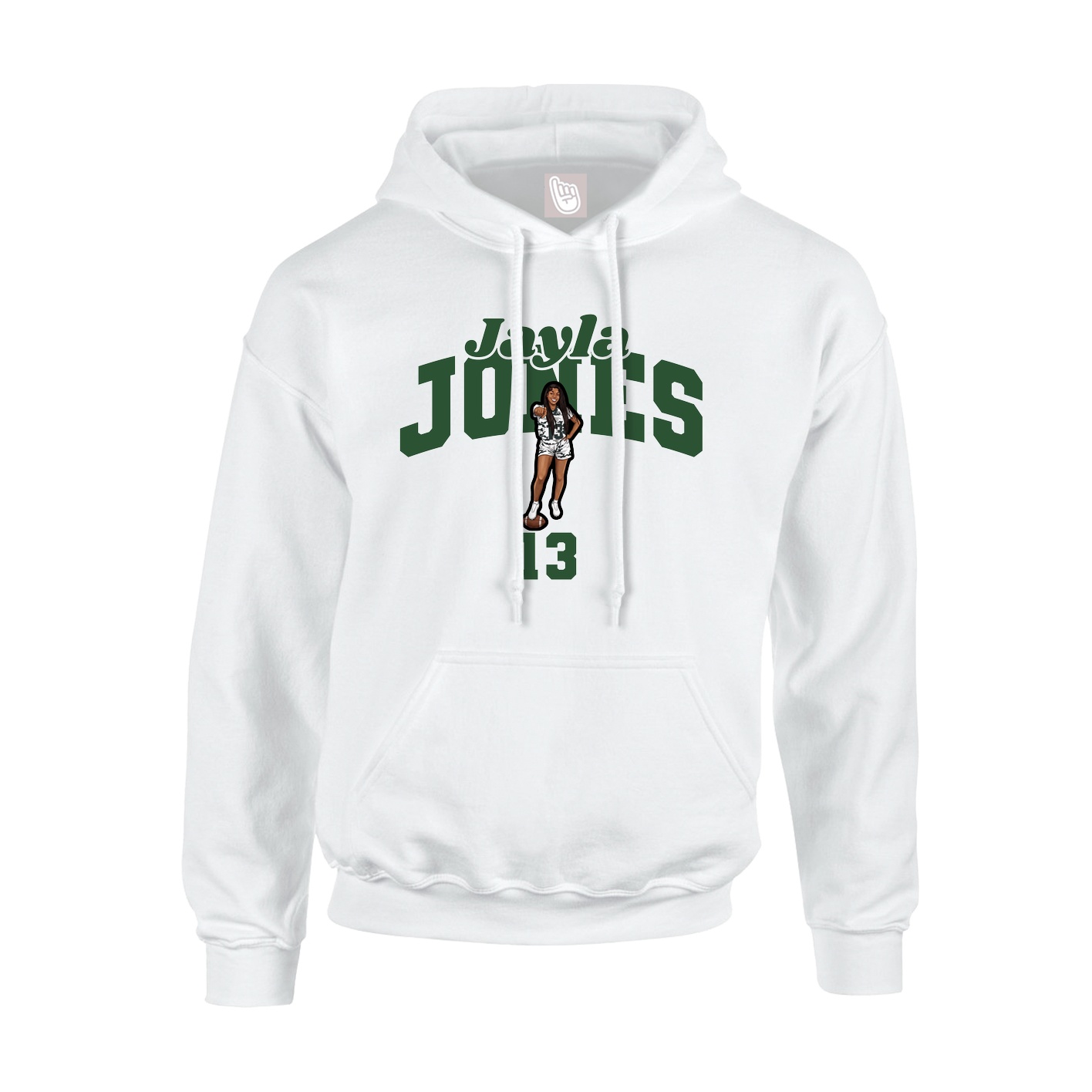 Youth Hoodie — Signature Arch in White