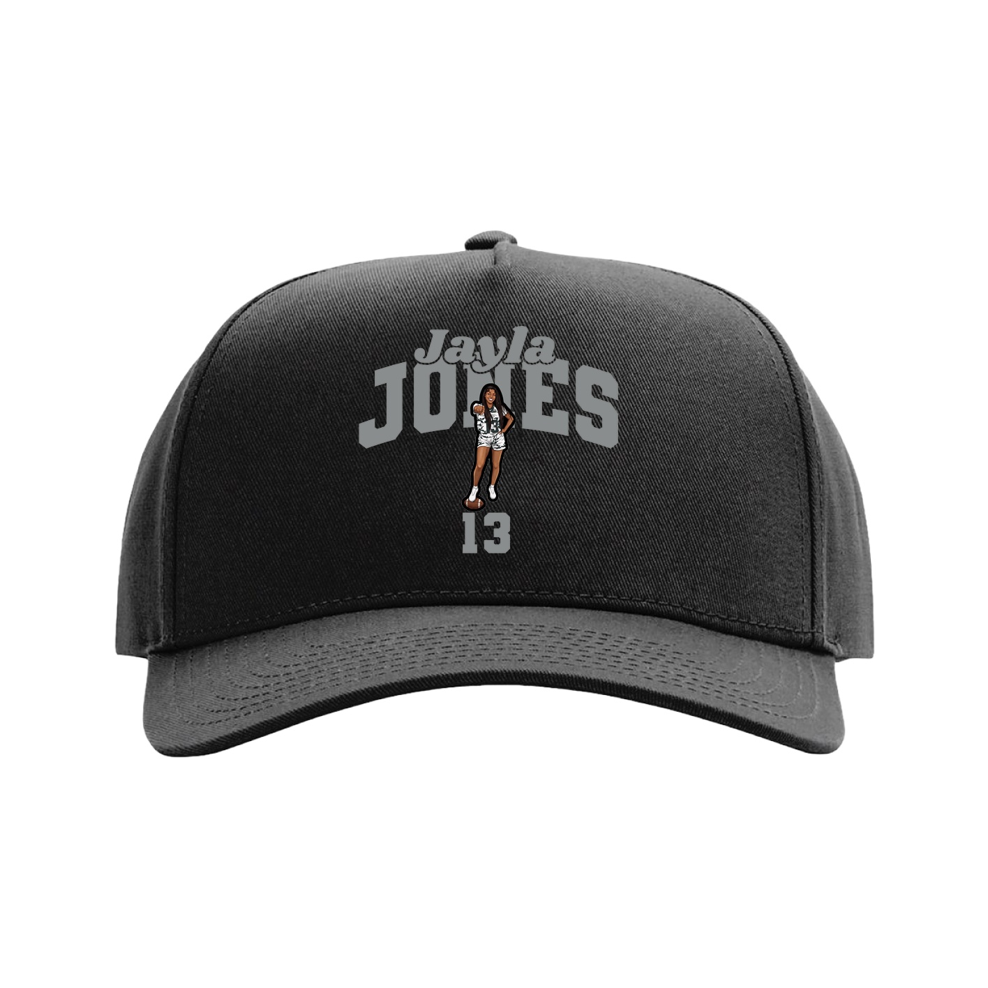 Full Fabric Five-Panel Champ Cap — Signature Arch in Black
