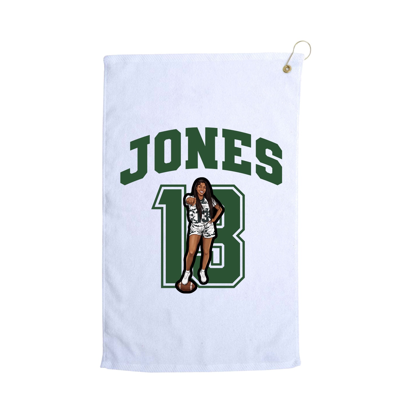 Golf Towel — Number in White