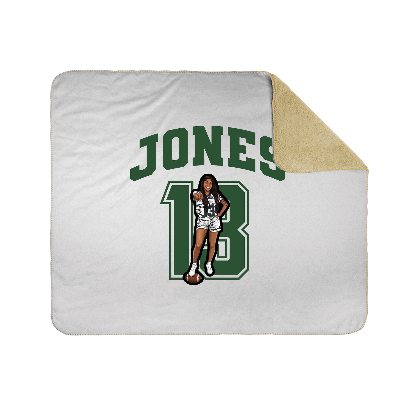 Throw Blanket — Number in White