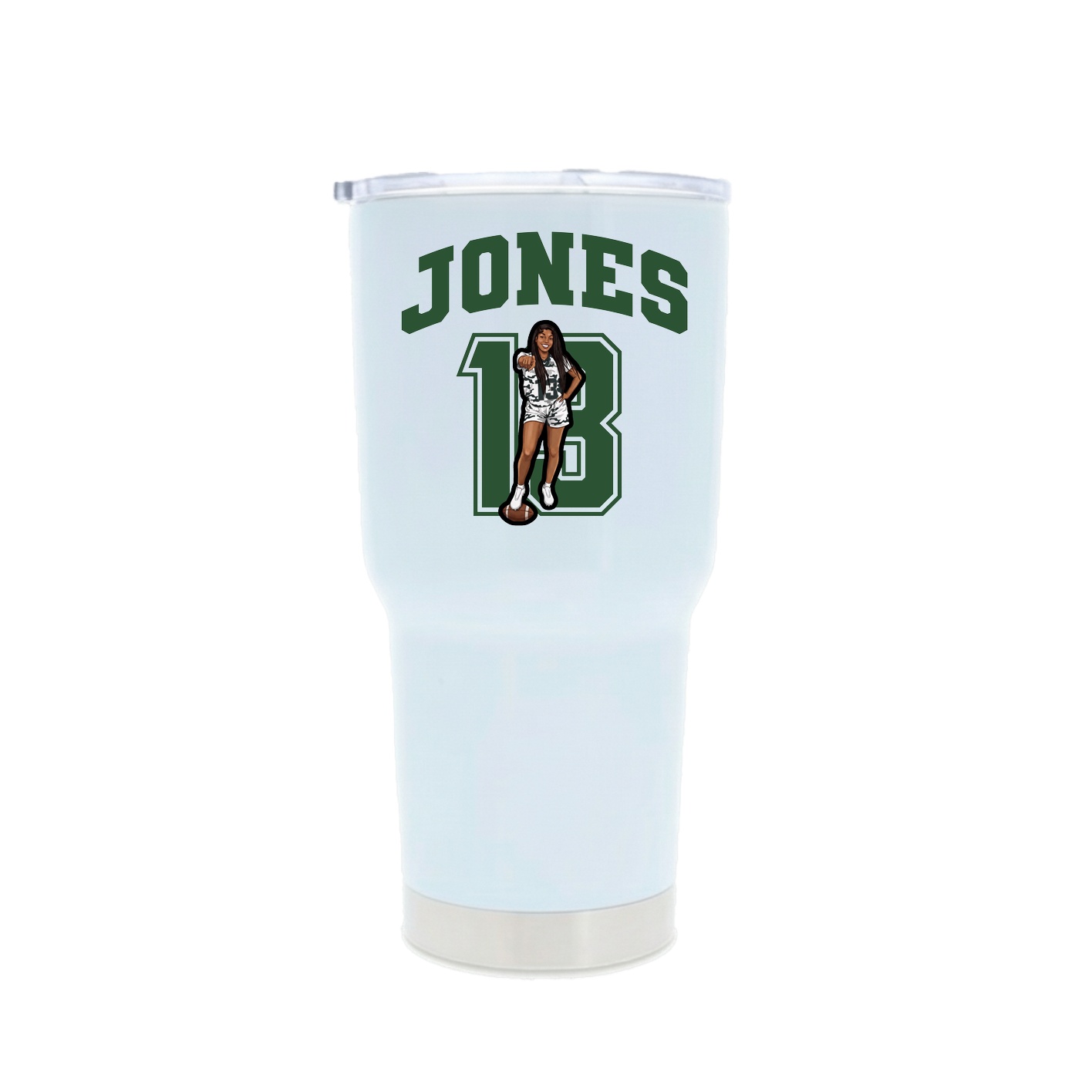 30oz Stainless Steel Tumbler — Number in White