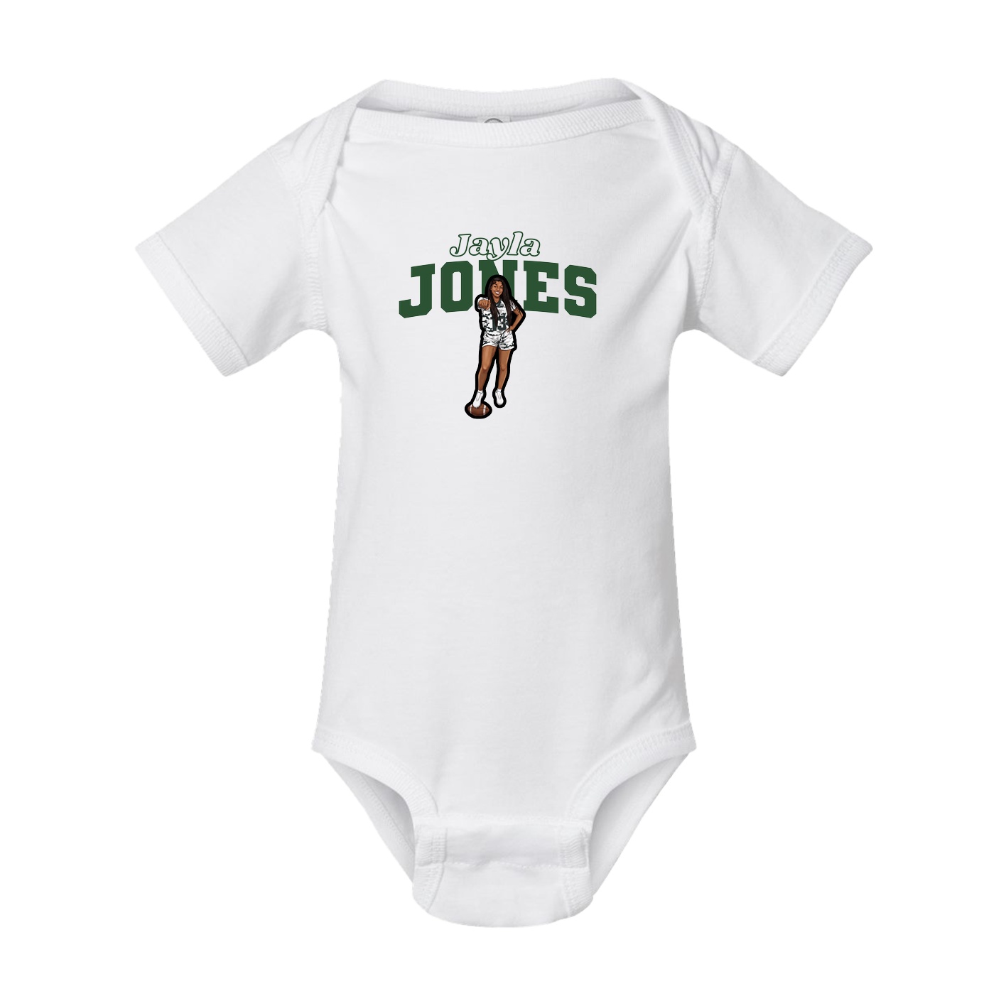 Baby Onesie — Name Arch in White