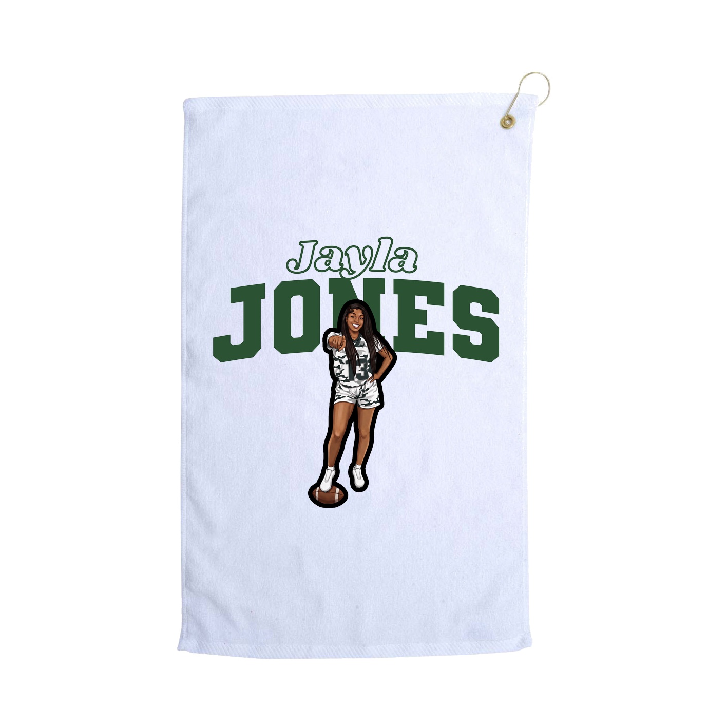 Golf Towel — Name Arch in White