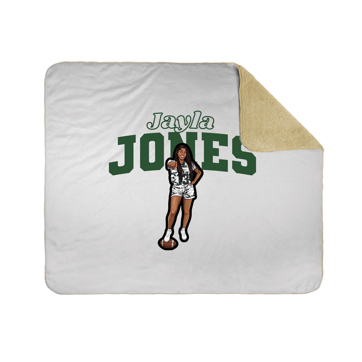 Throw Blanket — Name Arch in White