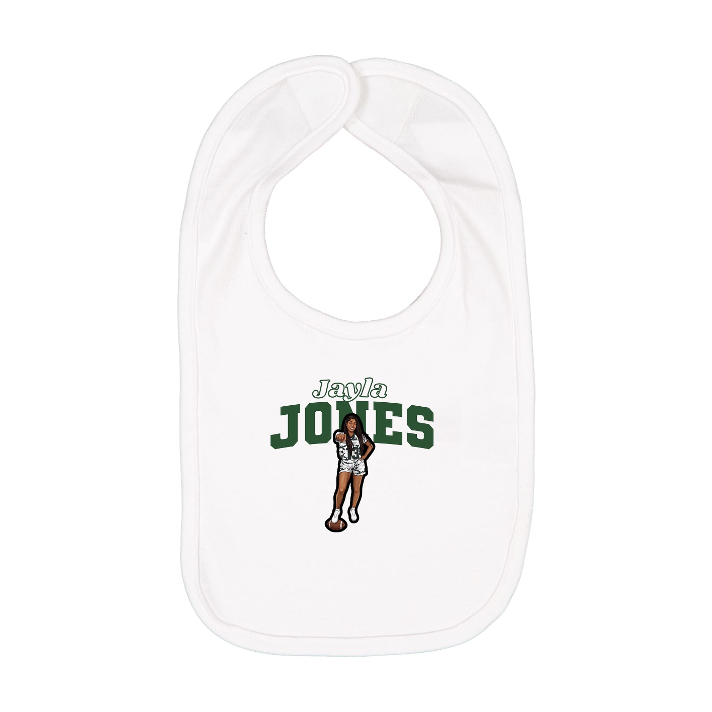 Infant Bib — Name Arch in White