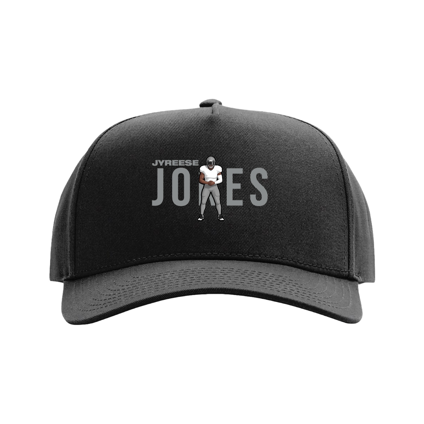 Full Fabric Five-Panel Champ Cap — Player Name in Black