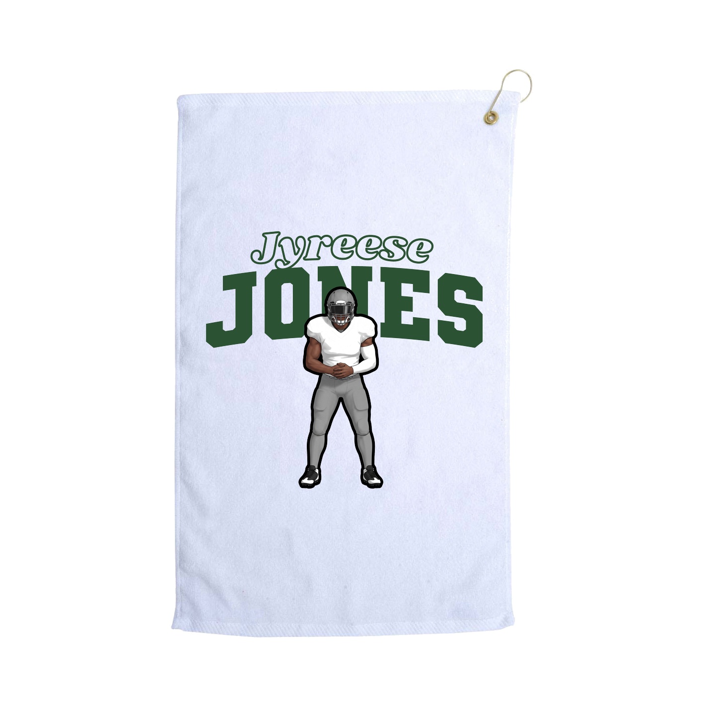 Golf Towel — Name Arch in White