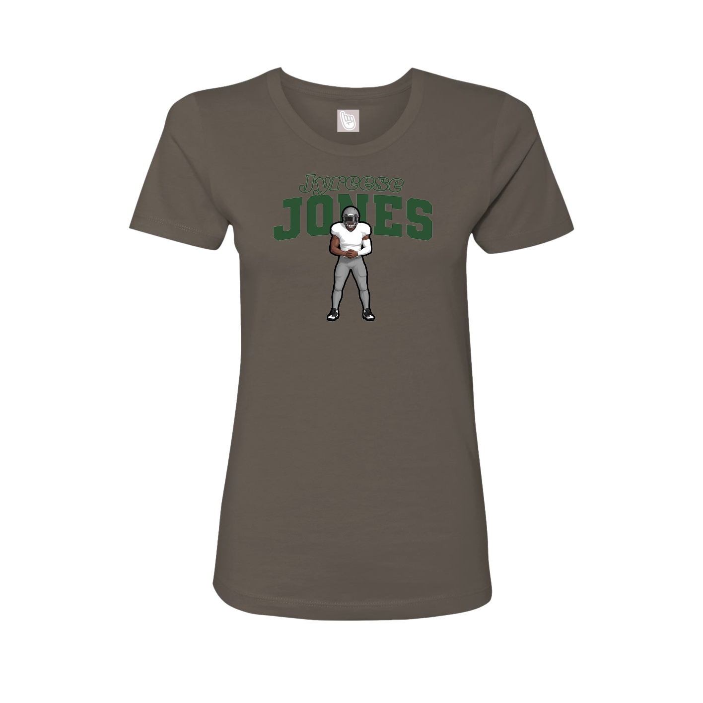 Fitted Women's Tee — Name Arch in Grey