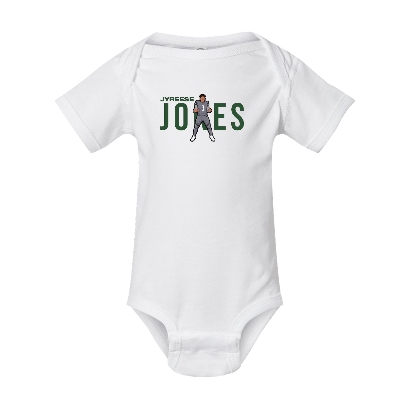 Baby Onesie — Player Name in White