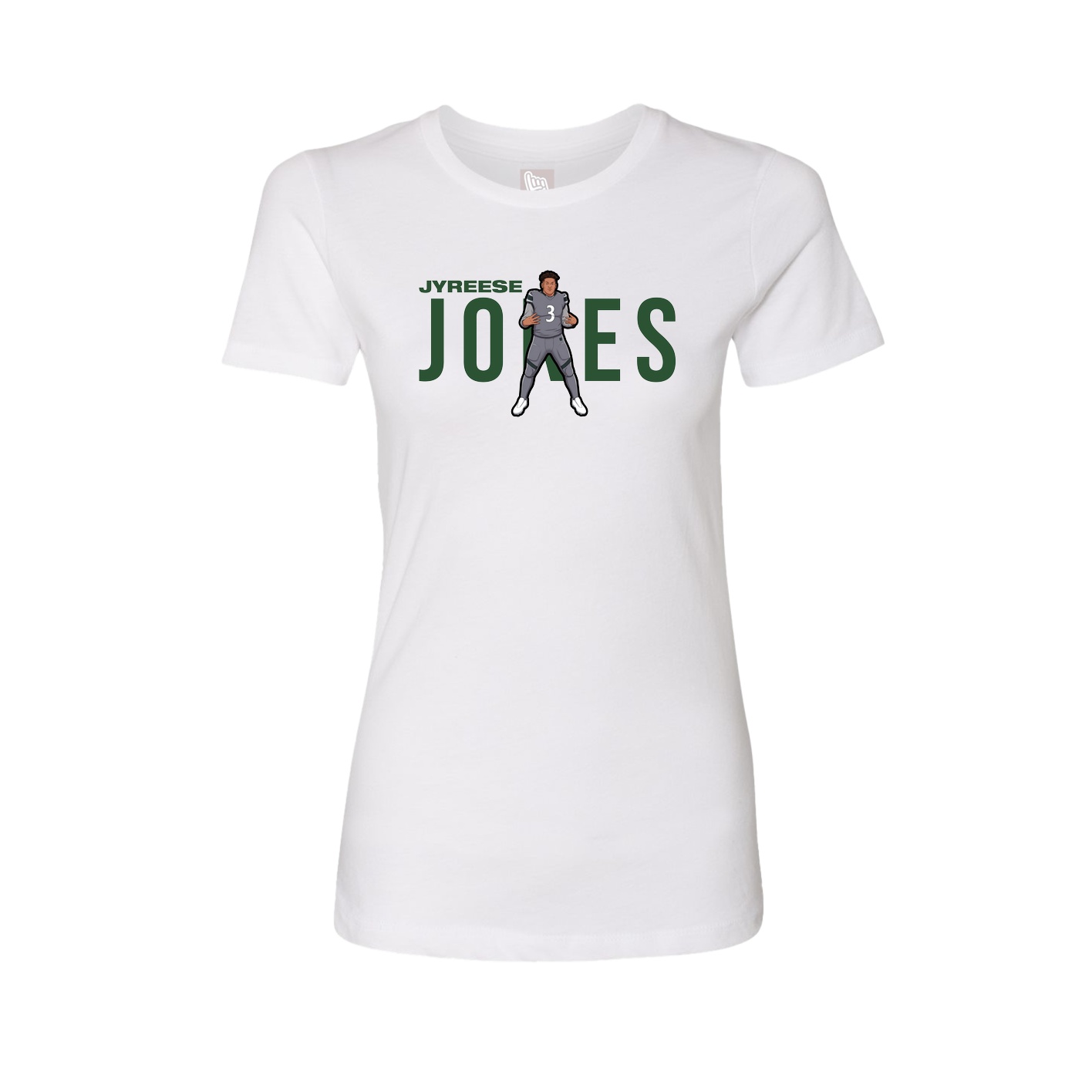 Fitted Women's Tee — Player Name in White