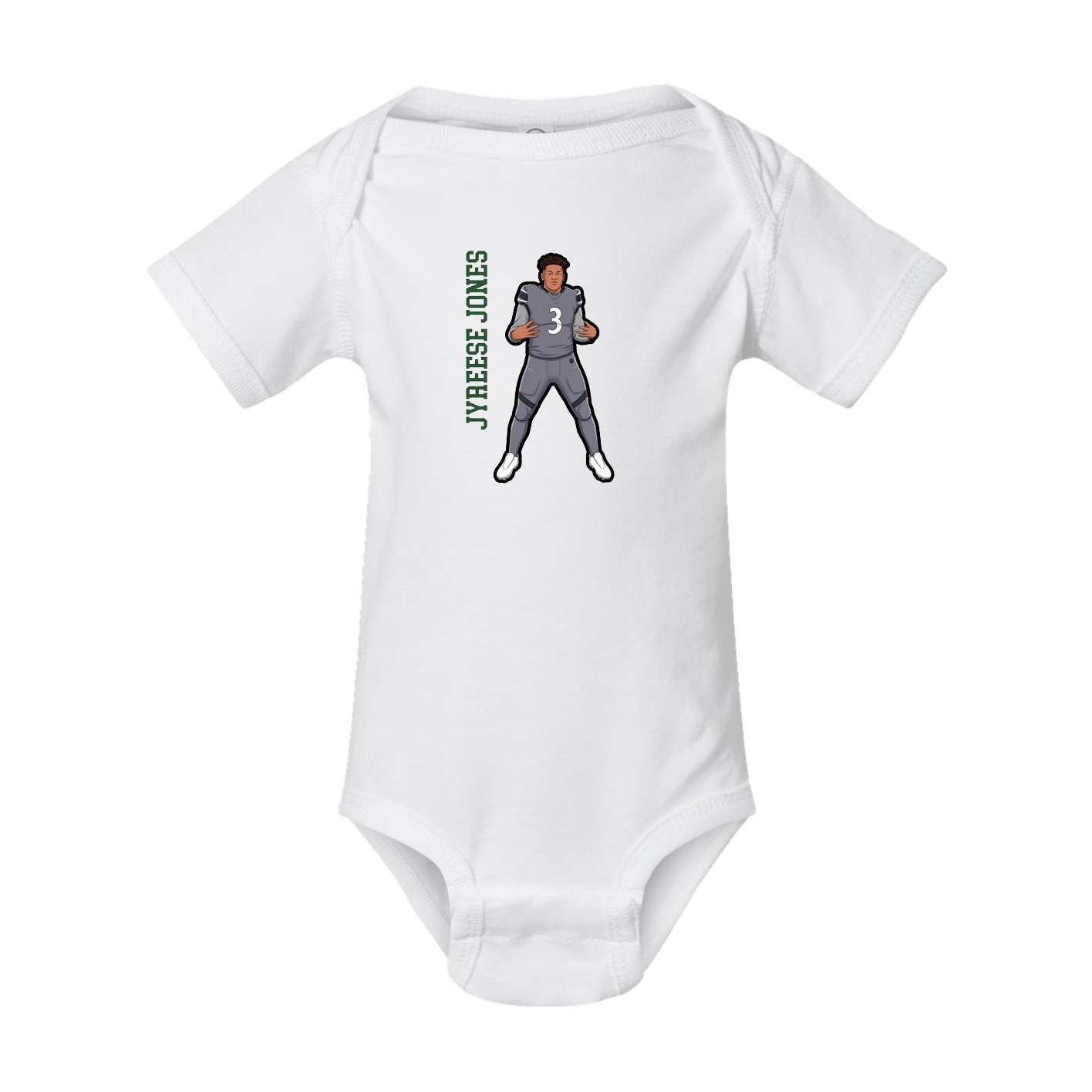 Baby Onesie — Name Vertical in White