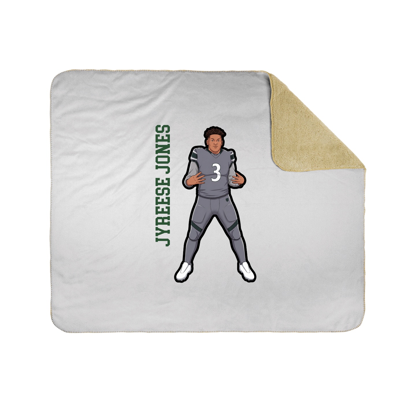 Throw Blanket — Name Vertical in White