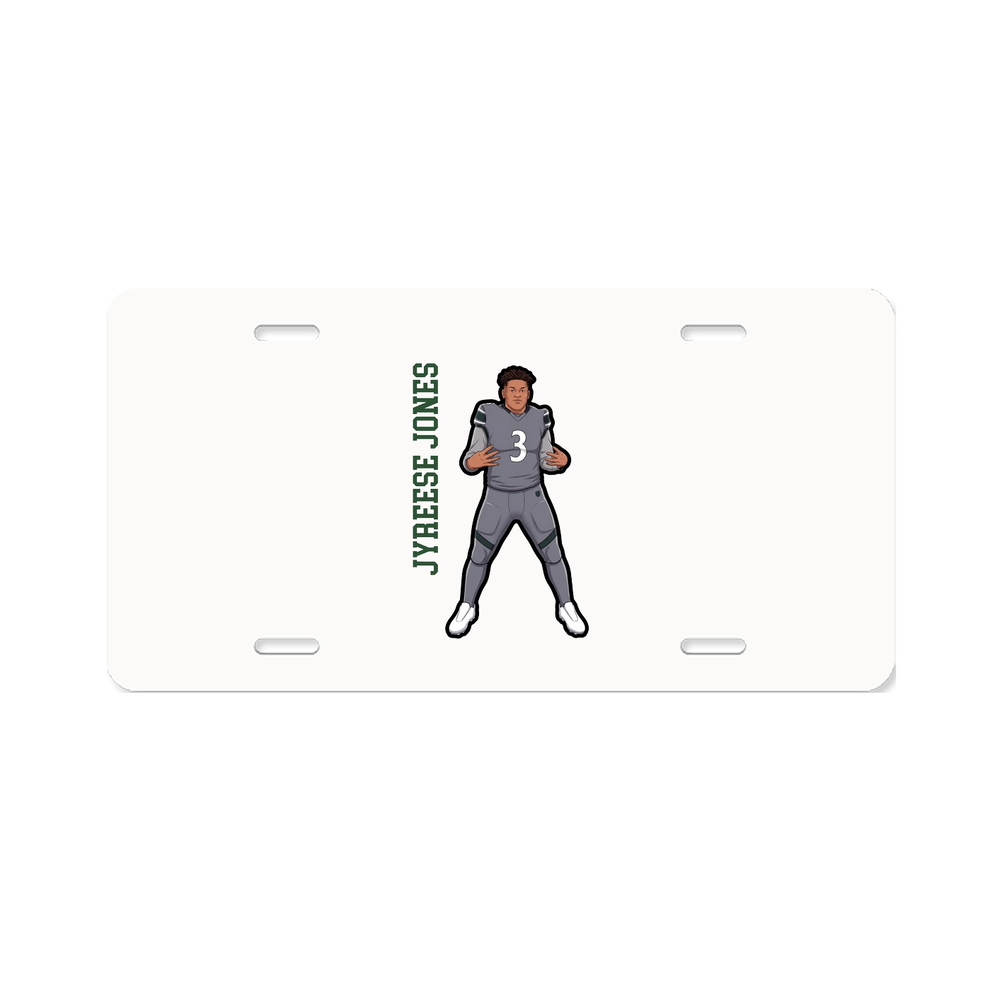 License Plate — Name Vertical in Classic