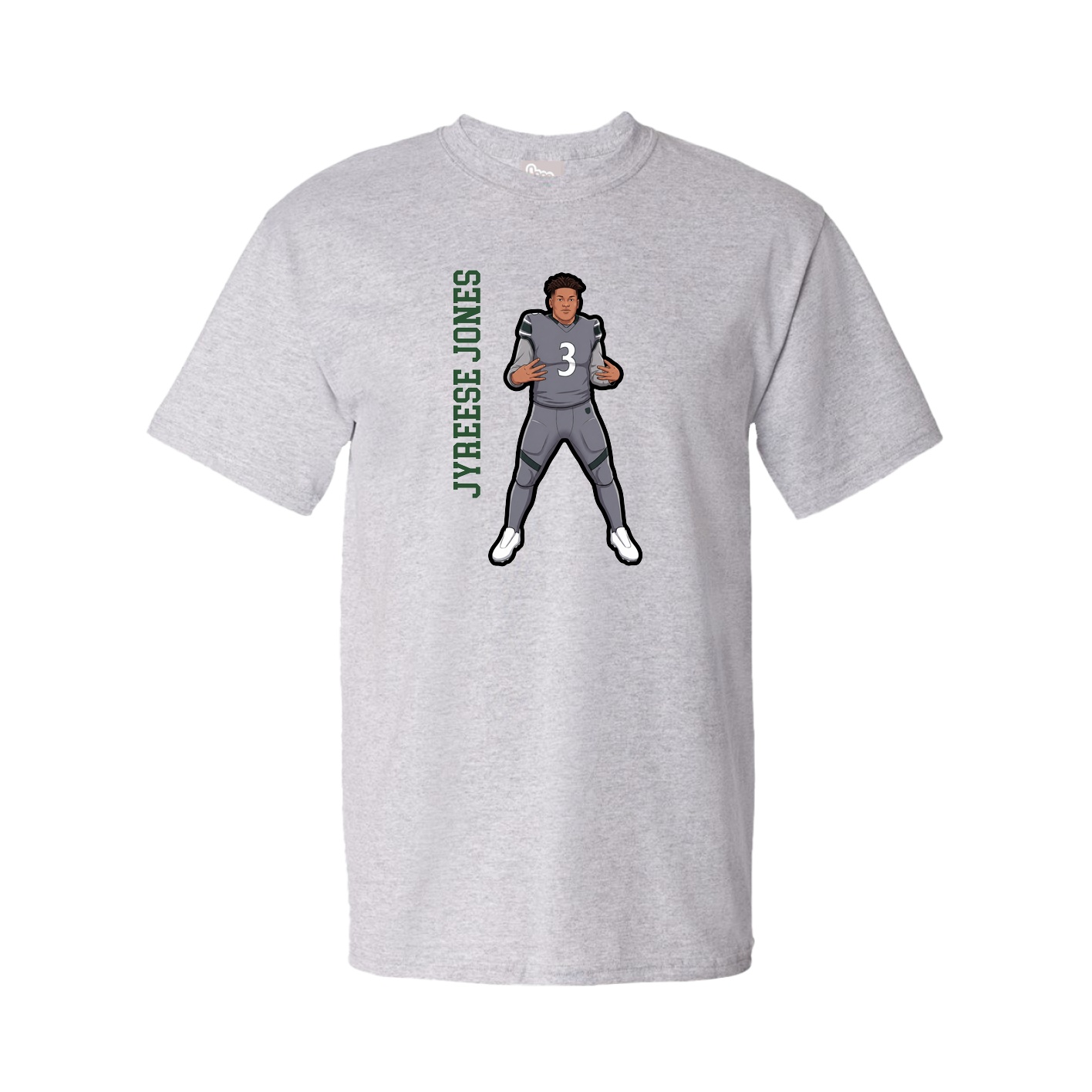 Youth Tee — Name Vertical in Grey