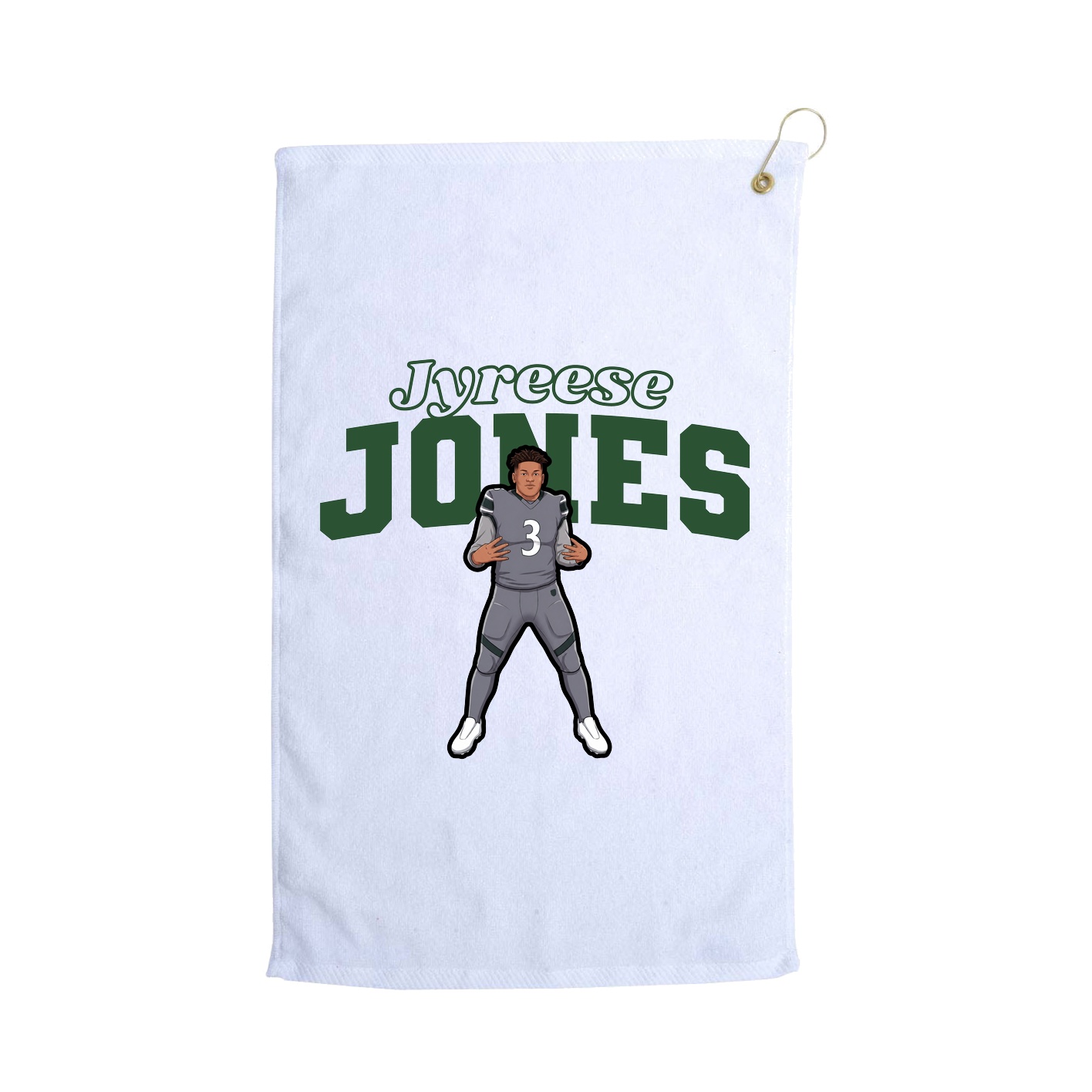 Golf Towel — Name Arch in White