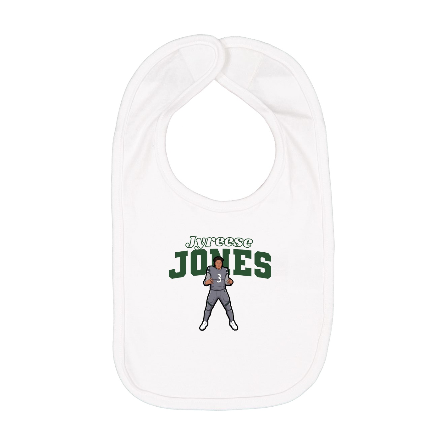 Infant Bib — Name Arch in White