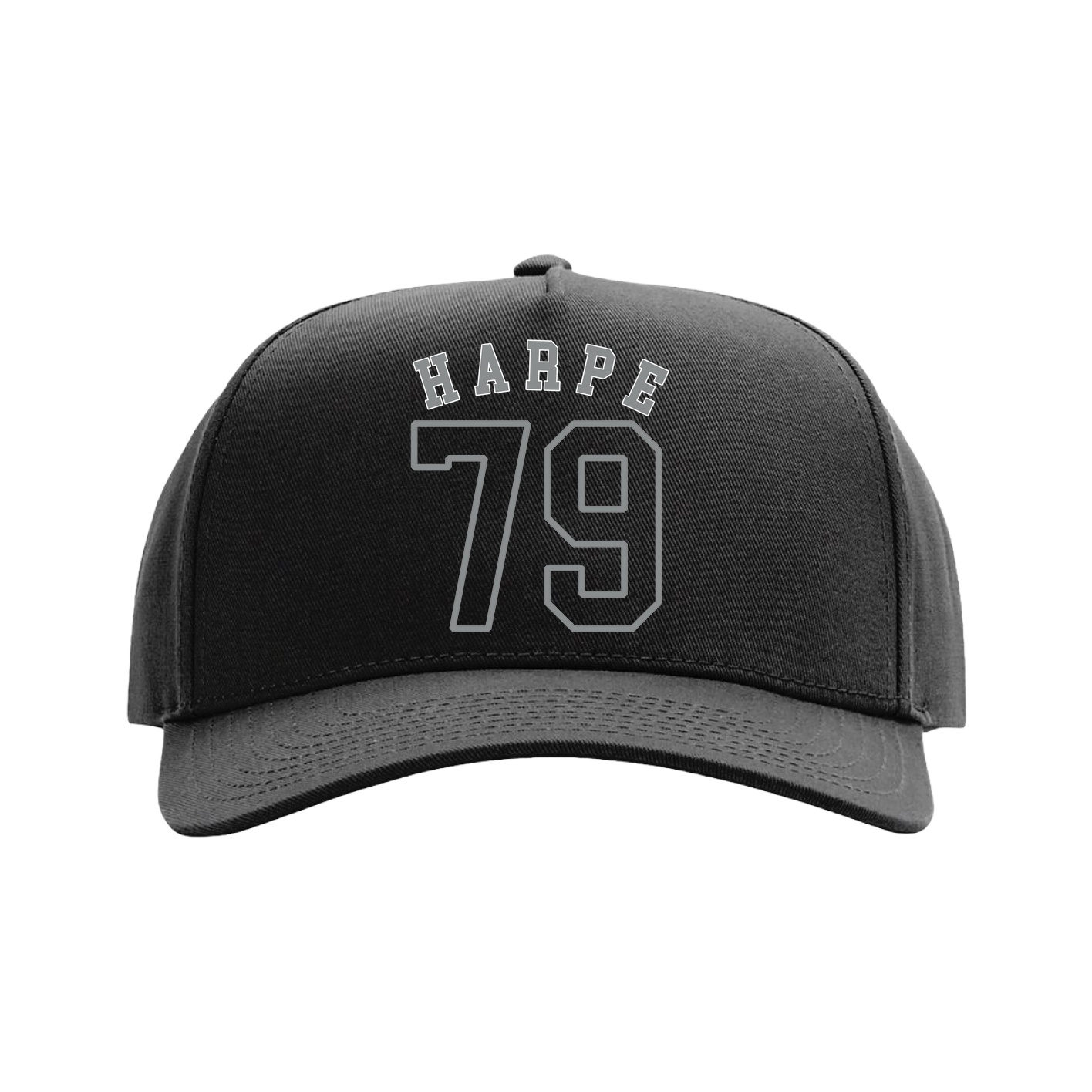 Full Fabric Five-Panel Champ Cap — Shirsey Arch in Black