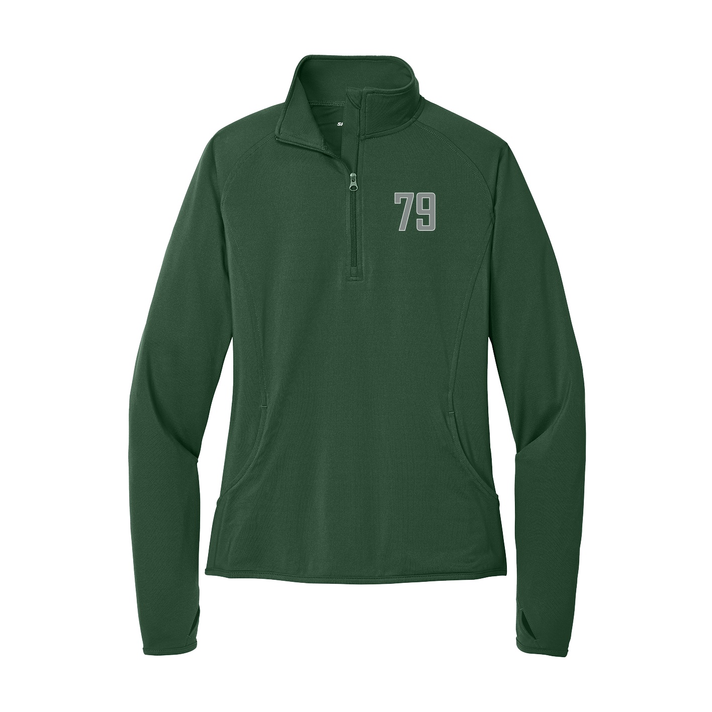 Women's Q-Zip Pullover — Front Shirsy in Green