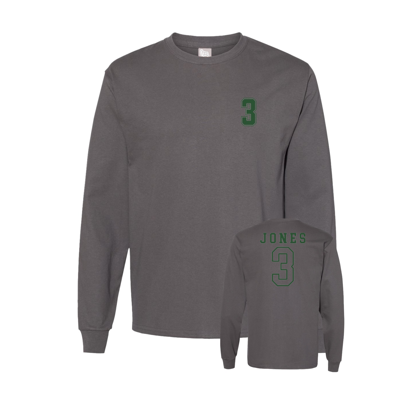 Long Sleeve Tee — Chest Back in Grey