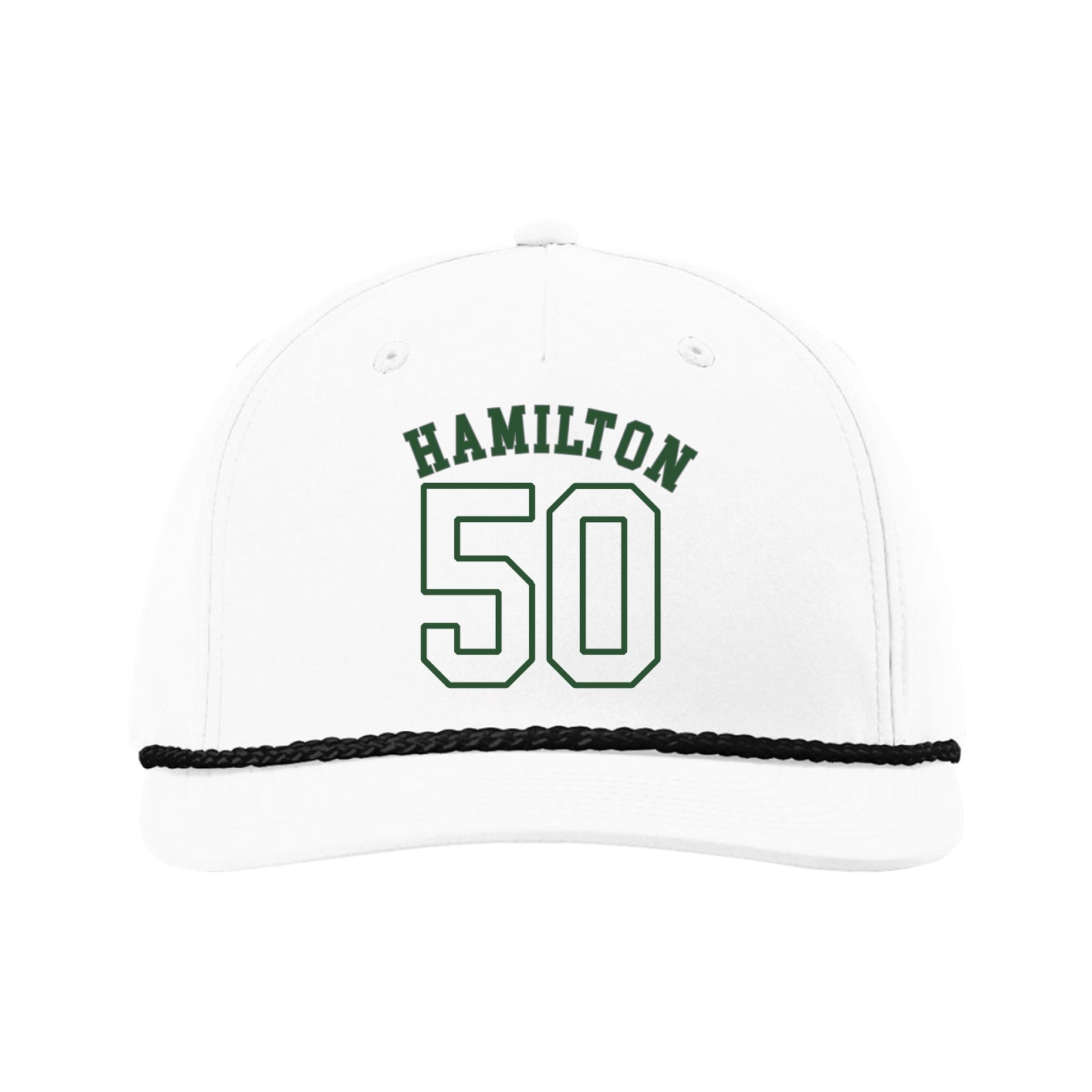 Five-Panel Classic Rope Cap — Shirsey Arch in White