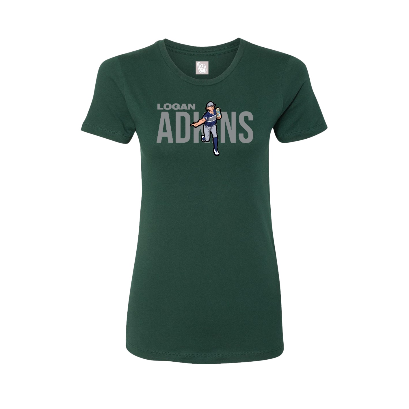 Fitted Women's Tee — Player Name in Green