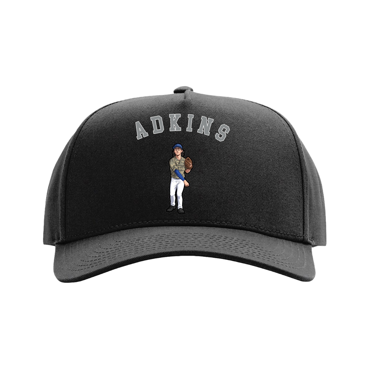Full Fabric Five-Panel Champ Cap — Shirsey Arch in Black