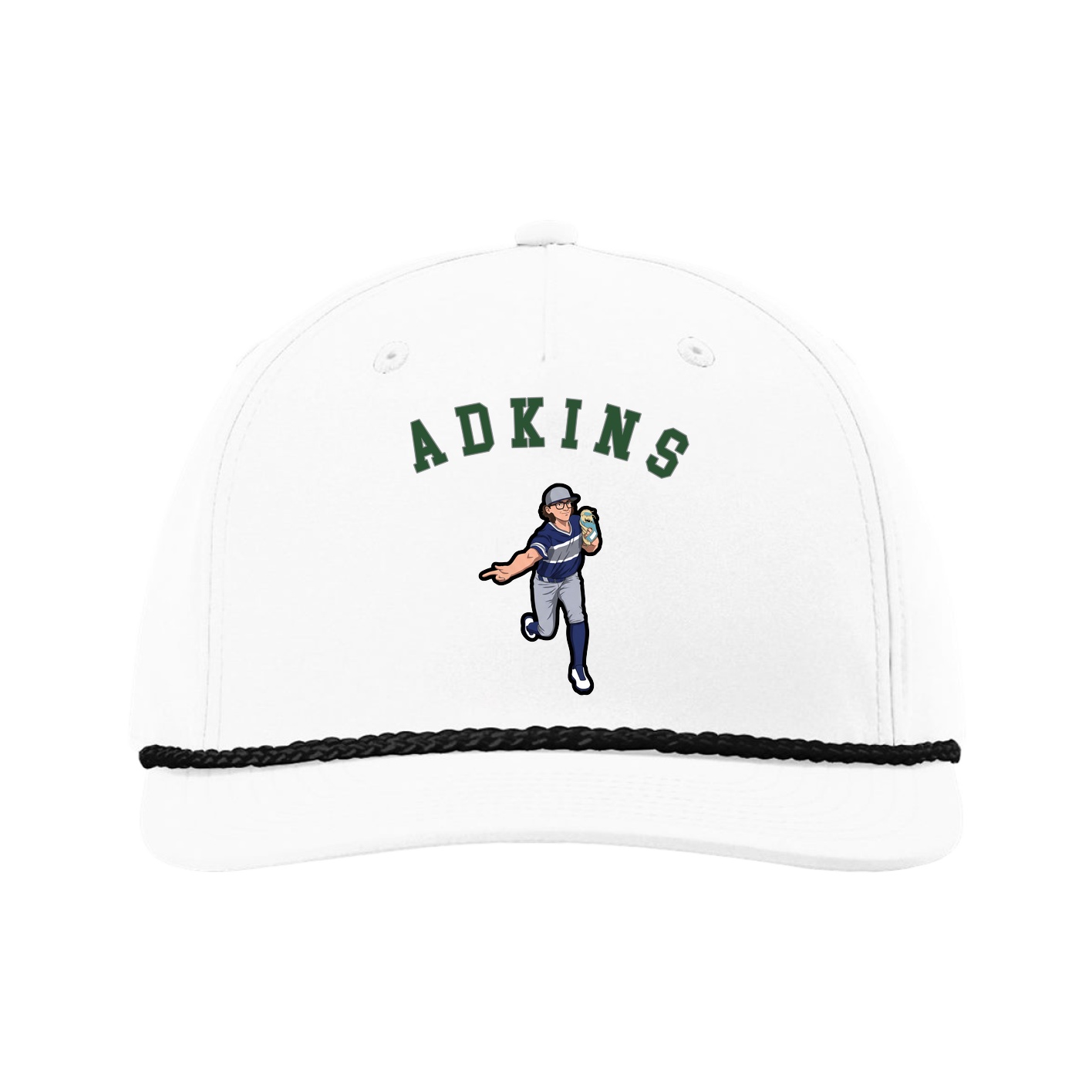 Five-Panel Classic Rope Cap — Shirsey Arch in White