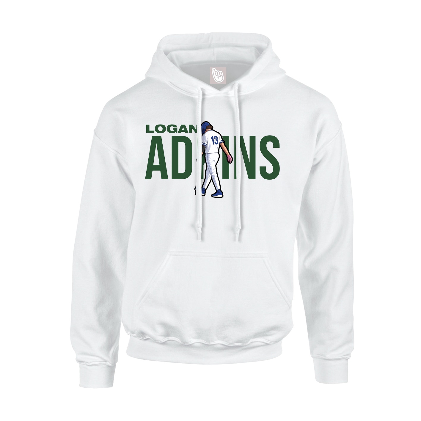 Youth Hoodie — Player Name in White