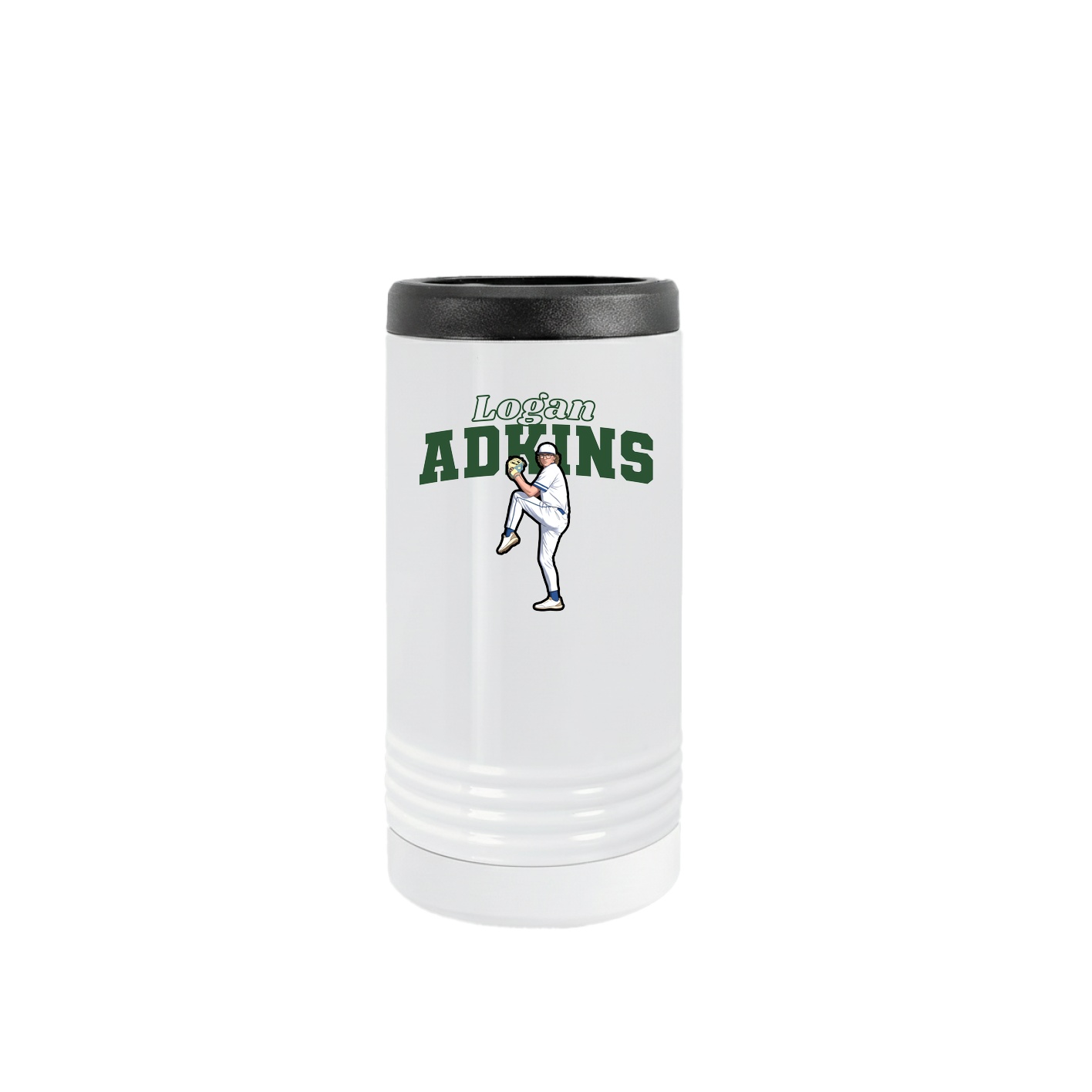 Slim Beverage Holder — Name Arch in White