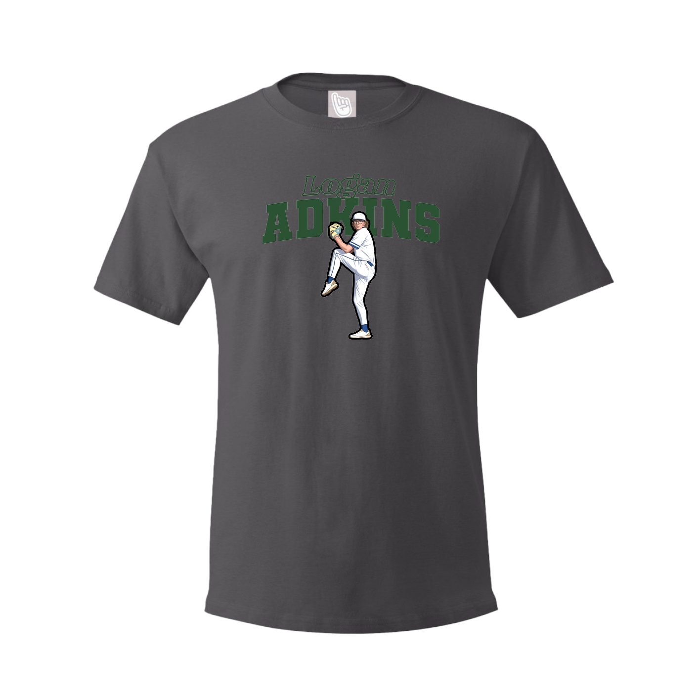 Youth Tee — Name Arch in Grey