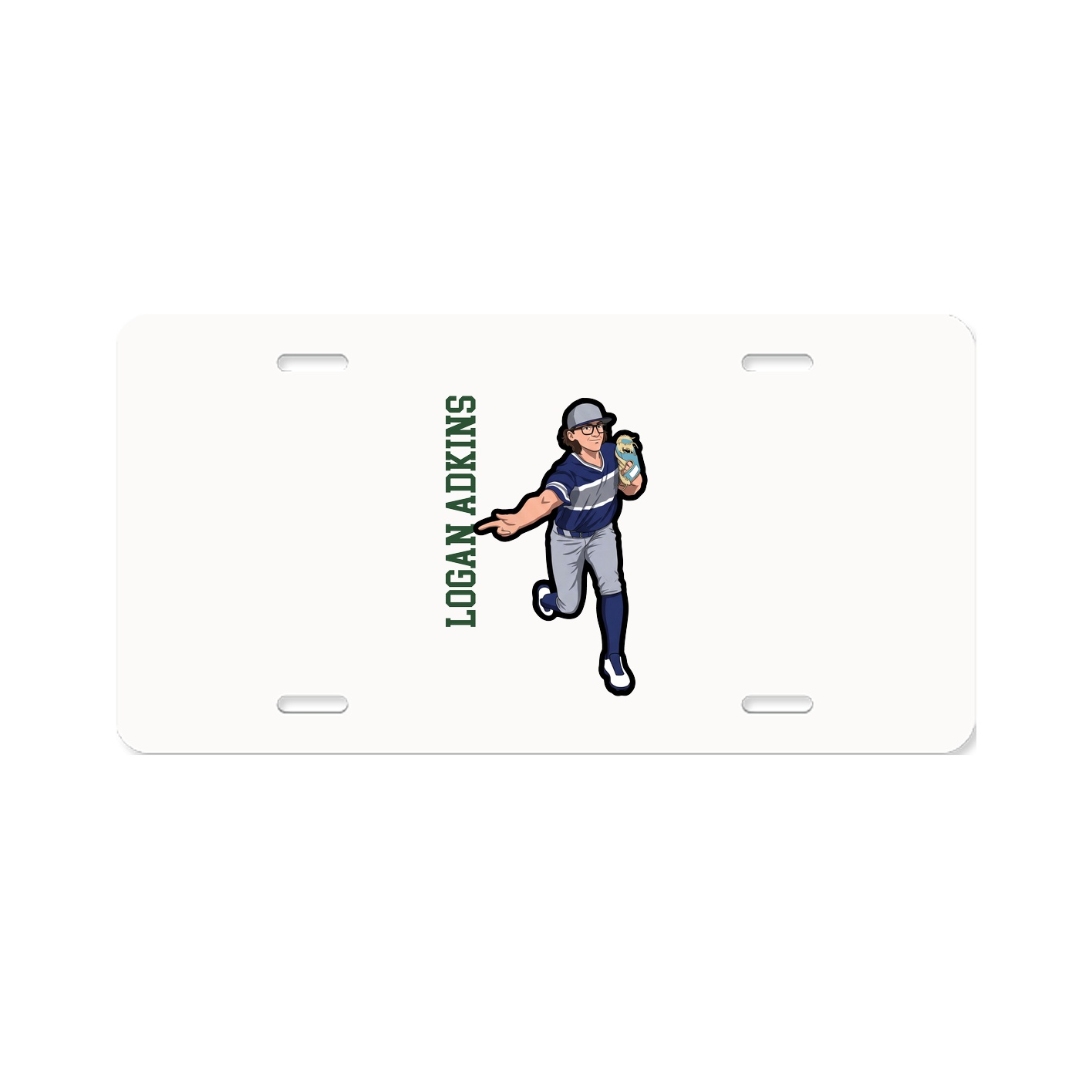License Plate — Name Vertical in Classic