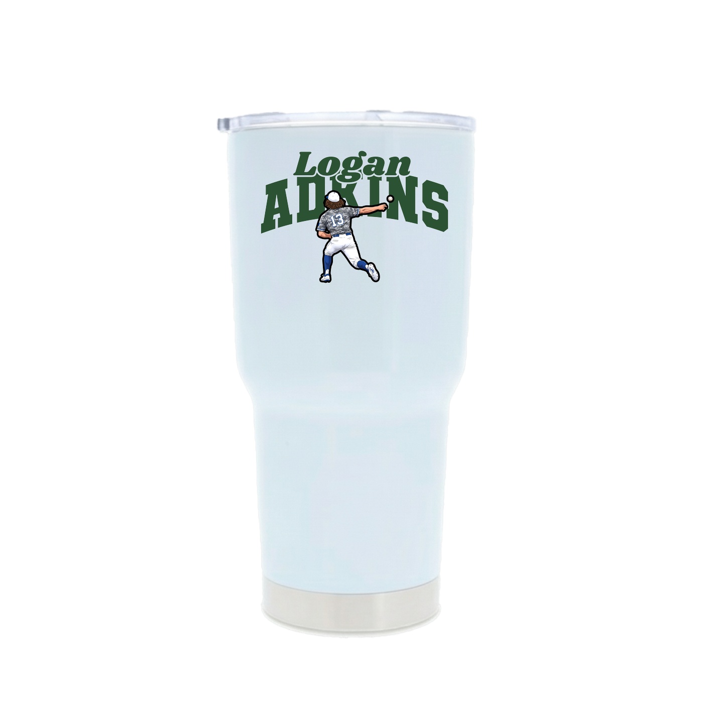 30oz Stainless Steel Tumbler — Signature Arch in White